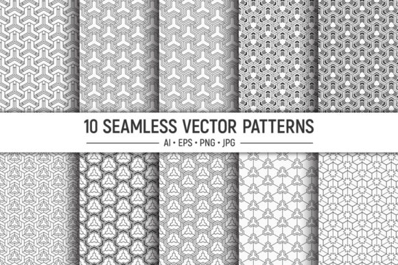 10 Geometric Vector Hexagonal Background