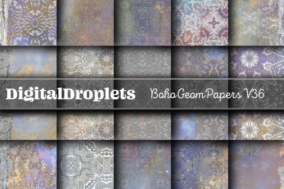 Boho Geom Papers Vol. 36 Collection: A Creative Resource for Artists and Crafters