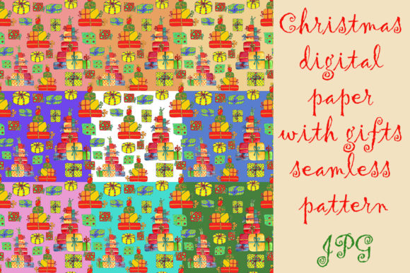 Christmas Digital Paper with Gifts: A Versatile Design Resource