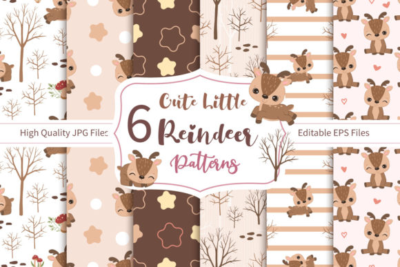 Cute Little Reindeer Digital Paper Pack: A Versatile Resource for Creative Projects