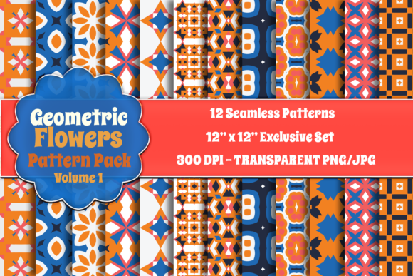 Explore the Beauty of Digital Paper Geometric Flower Designs