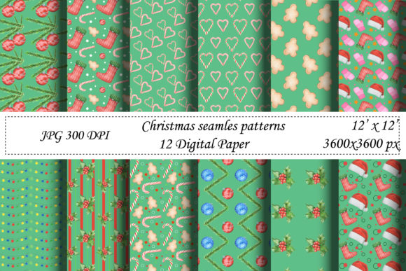 New Year Seamless Pattern Wrapping Paper