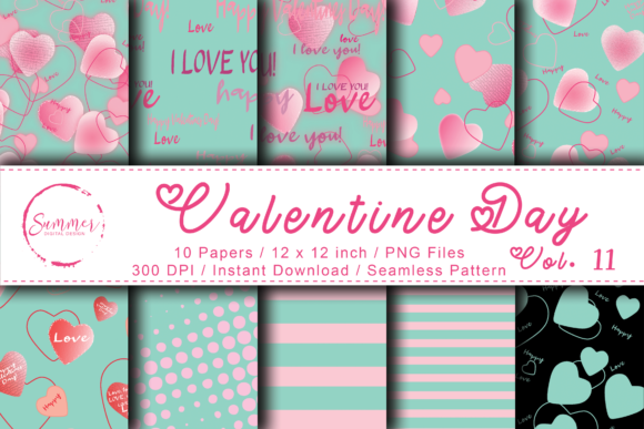 Pastel Pink Hearts Scrapbooking Papers