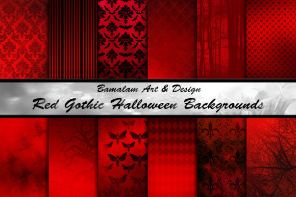 Red Gothic Halloween Backgrounds for Creative Projects