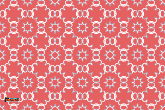 Red with White Lined Pattern