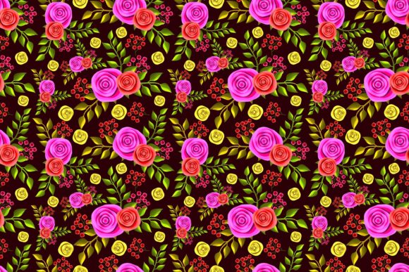 Seamless Floral Pattern and Bright Digital Paper Hand Drawn Flowers: A Creative Resource for Designers