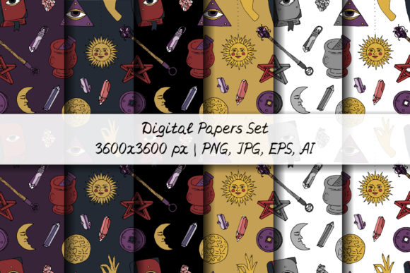 Vintage Colorful Spiritual Digital Paper: A Creative Resource for Designers and Enthusiasts