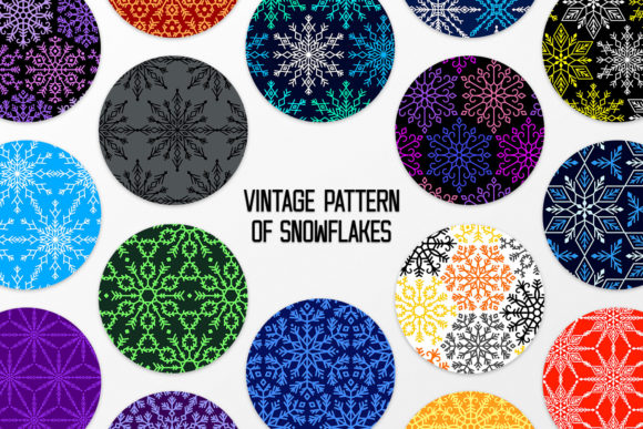 Vintage Pattern of Snowflakes - Vector